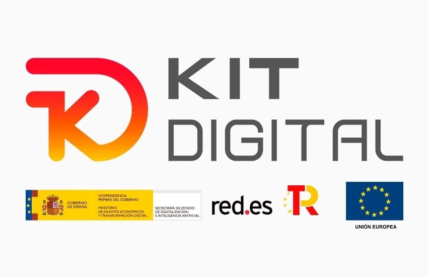 Logos institucionales Kit Digital, Gobierno de España y Unión Europea